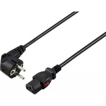 Sygonix SY-6733072 cavo di alimentazione IEC C13 con blocco, CEE 7/7 a IEC C13, 2 m, nero