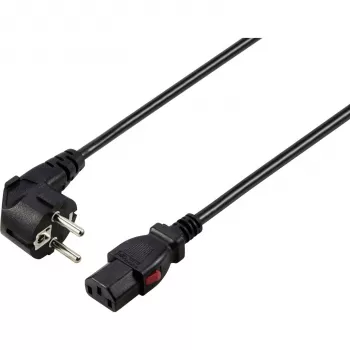 Sygonix SY-6733072 cavo di alimentazione IEC C13 con blocco, CEE 7/7 a IEC C13, 2 m, nero