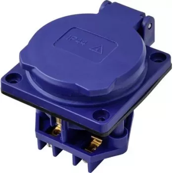 Sygonix SY-6746376 presa Schuko IP44 blu