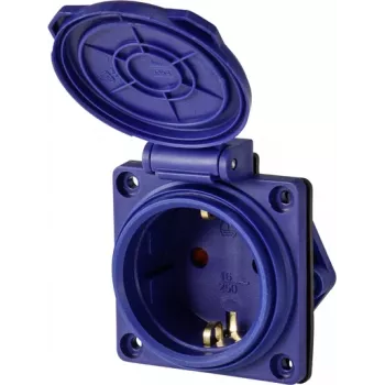 Sygonix SY-6746376 presa Schuko IP44 blu