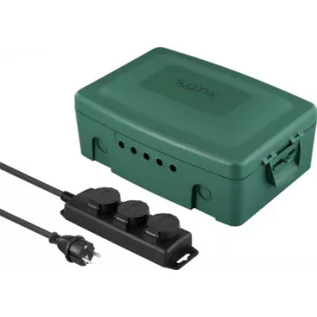 Sygonix SY-6797950 presa multipla 3 vie verde/nero con protezione aumentata contro i contatti