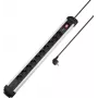 Sygonix SY-6807136 ciabatta multipresa con protezione da sovratensione 10 prese, Schuko, cavo 1,5 m, nero/argento