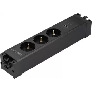 Sygonix SY-6872236 modulo presa da incasso 3 posti senza interruttore, nero
