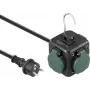 Sygonix SY-6903362 cubo presa con 4 prese Schuko e 2 porte USB, nero/verde
