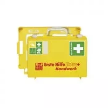 Söhngen cassetta di primo soccorso DIN 13157 C, plastica ABS arancione, montaggio a parete, antipolvere e resistente agli schizzi, ricaricabile, per un massimo di 20 persone 0371096