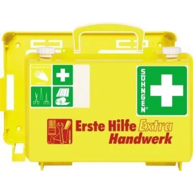 SÖHNGEN cassetta di primo soccorso EXTRA HANDW DIN 13157 montaggio a parete custodia ABS arancione O320125