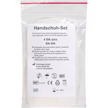 Söhngen set guanti 1010073 1250 VE4 - guanti da visita, lattice, senza polvere, misura L, 4 guanti (2 paia)