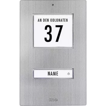M-E MODERN-ELECTRONICS KT 1-EG placca campanello, acciaio inox, 1 tasto, IP44, LED bianco