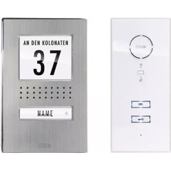 M-E MODERN-ELECTRONICS ADV 111 WW citofono audio kit interfono cablato completo per abitazione unifamiliare, acciaio inox, bianco (41137)