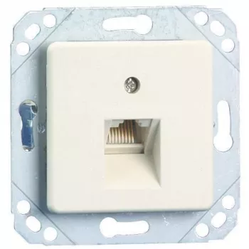 METZ Connect UPk unità di connessione da incasso, presa universale, design IAE, 2x RJ45, morsetti a vite RJ45 morsetto mini (130040111-I)