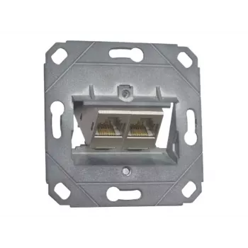 METZ CONNECT BTR E-DAT modul 8/8(8) UP0 presa di connessione da incasso, Cat.6, 2x RJ-45, schermata, protezione antipolvere 1309121200-E-90
