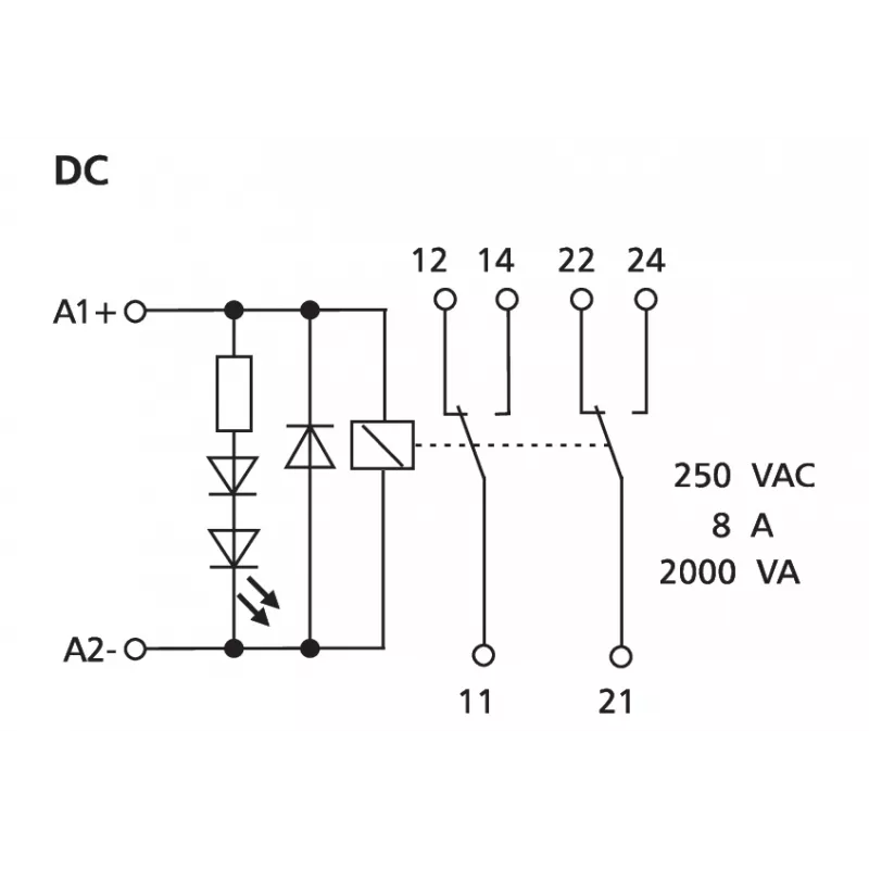 METZ CONNECT 11051025 modulo relè di potenza 24 V DC, 1 CO, 16 A, guida DIN, nero/arancione