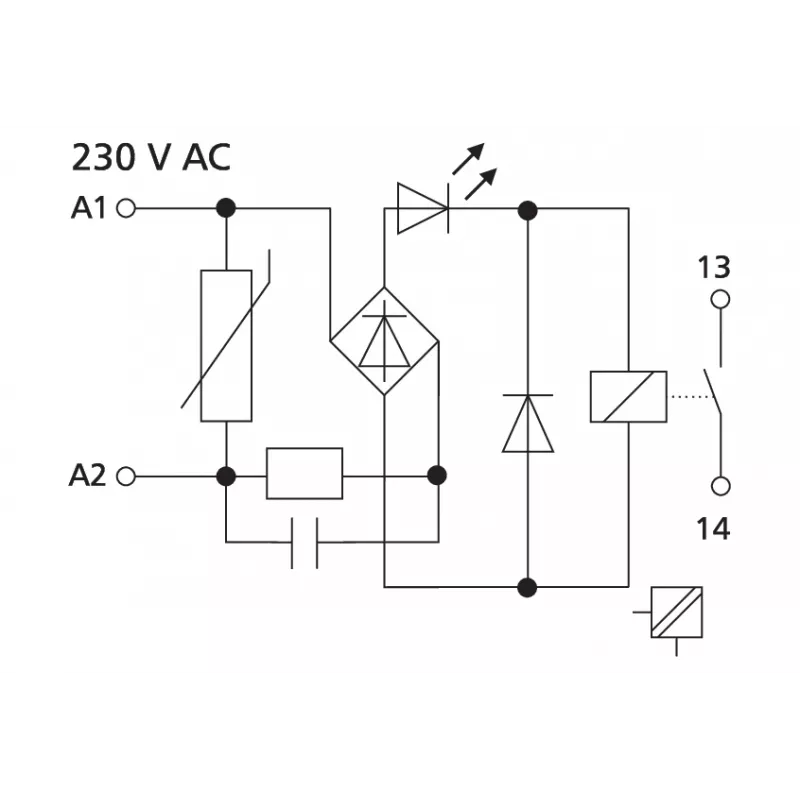 METZ CONNECT KRA-M4/1 modulo relè, bobina 230 V AC, 1 contatto CO, bianco 11061305