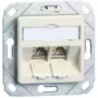 METZ CONNECT BTR E-DAT modul 8/8(8) UPk senza moduli - presa dati da incasso, CAT 6, bianco puro RAL 9010, 2 porte 1309151102-E-90