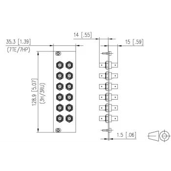 METZ BTR 15024A0112-E OpDAT REGpro 12xST SM/MM pannello frontale in ceramica grigio 3U/7HP