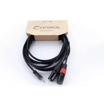 Cordial EY 3 WMM Cavo adattatore Y XLR 3,5mm jack TRS maschio su 2x XLR maschio 3m 14872