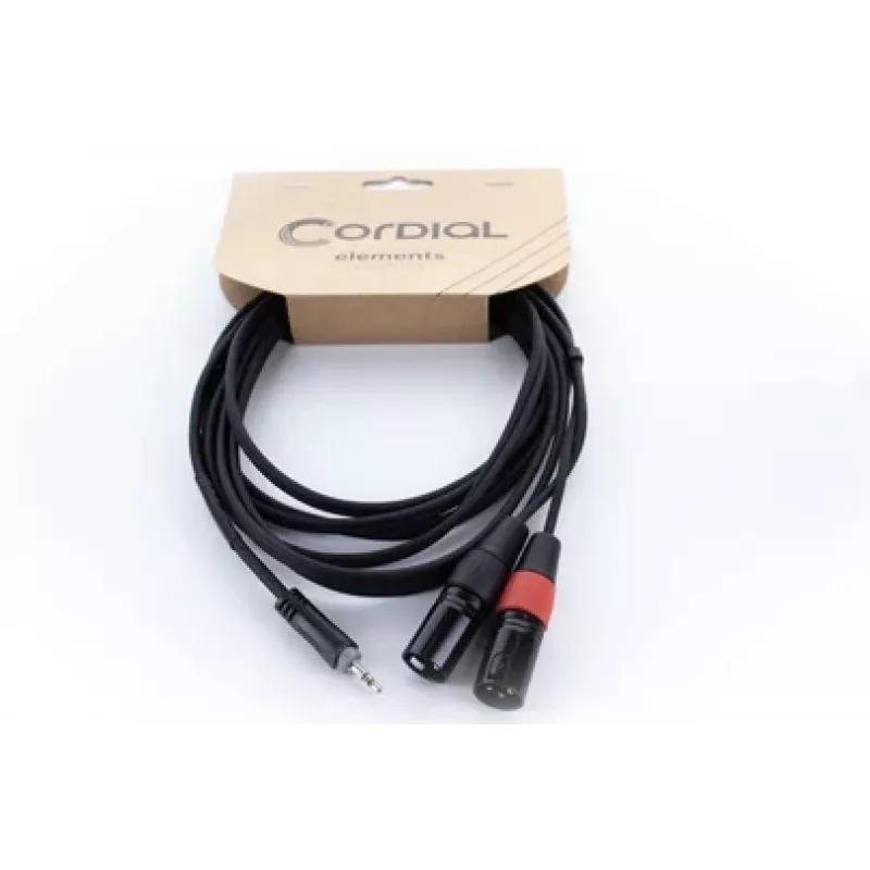 Cordial EY 3 WMM Cavo adattatore Y XLR 3,5mm jack TRS maschio su 2x XLR maschio 3m 14872