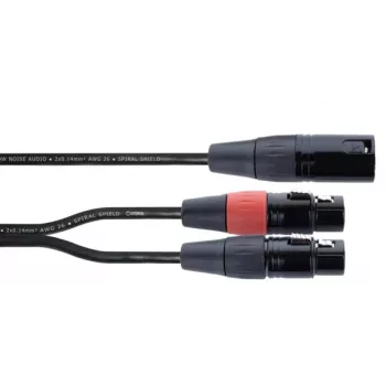Cordial EY 0,3 MFF Cavo adattatore Y XLR - 1x XLR maschio su 2x XLR femmina, 0,3 m, nero 14881