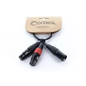 Cordial EY 0,3 MFF Cavo adattatore Y XLR - 1x XLR maschio su 2x XLR femmina, 0,3 m, nero 14881