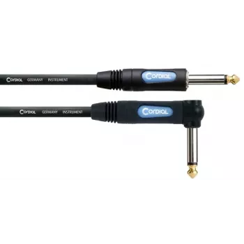 Cordial 13737 cavo patch mono jack 6,3 mm maschio su 6,3 mm maschio, 3 m, PVC nero, rame privo di ossigeno, schermatura a spirale
