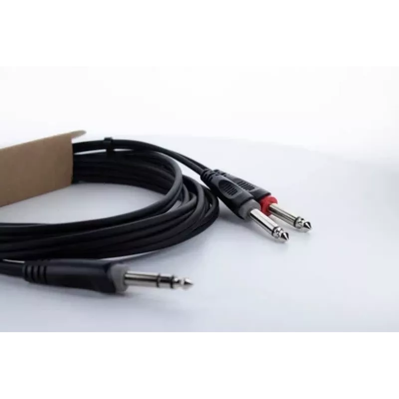 Cordial 14878 cavo adattatore audio Y jack stereo 6,3 mm su 2x jack mono 6,3 mm 3 m nero