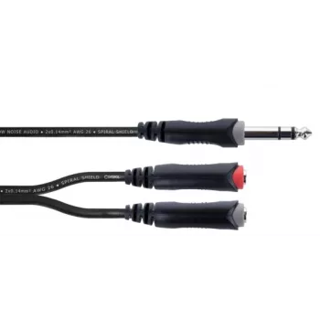 Cordial 14890 cavo adattatore audio Y jack stereo 6,3 mm maschio su 2x jack mono 6,3 mm femmina 0,30 m nero PVC cavo twin