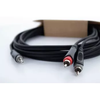 Cavo adattatore audio a Y Cordial 14855 da jack stereo 3,5 mm a 2x RCA, 1,5 m, nero