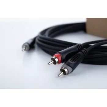 Cavo adattatore audio a Y Cordial 14855 da jack stereo 3,5 mm a 2x RCA, 1,5 m, nero
