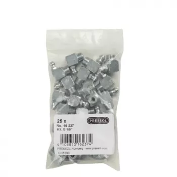 Nipplo ingrassatore conico Pressol H3-90°, G 1/8, acciaio zincato, confezione da 25 (16 237)