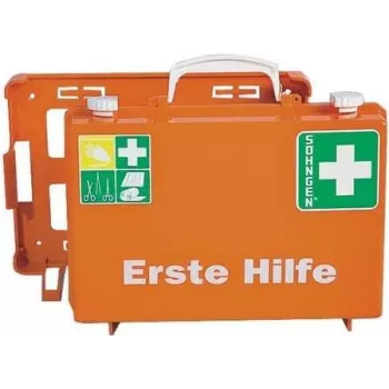 SÖHNGEN ERSTE-HILFE KOFFER DELUXE valigetta di primo soccorso DIN 13157 arancione ABS montaggio a parete O301138