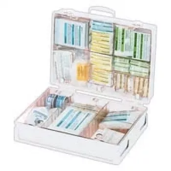 SÖHNGEN cassetta di pronto soccorso MT-CD 13169 DIN 13169 box di pronto soccorso industriale, ABS arancione, montaggio a parete, 2 scomparti, chiusure a ribalta, protezione da polvere e spruzzi, supporto a parete incluso, per >50 dipendenti 3001156