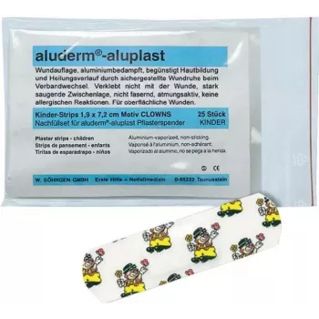 SÖHNGEN Aluderm Aluplast set di ricambio cerotti per distributore Clown, 25 pezzi, color pelle, ipoallergenico, senza lattice 1009921