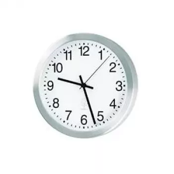PEWETA orologio da parete radiocontrollato in alluminio, 40 cm di diametro, argento (51.017.415)
