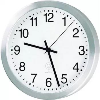 PEWETA orologio da parete radiocontrollato in alluminio, 40 cm di diametro, argento (51.017.415)