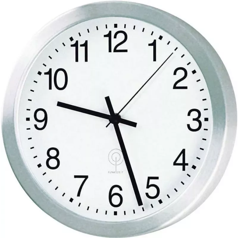 PEWETA orologio da parete radiocontrollato in alluminio, 40 cm di diametro, argento (51.017.415)