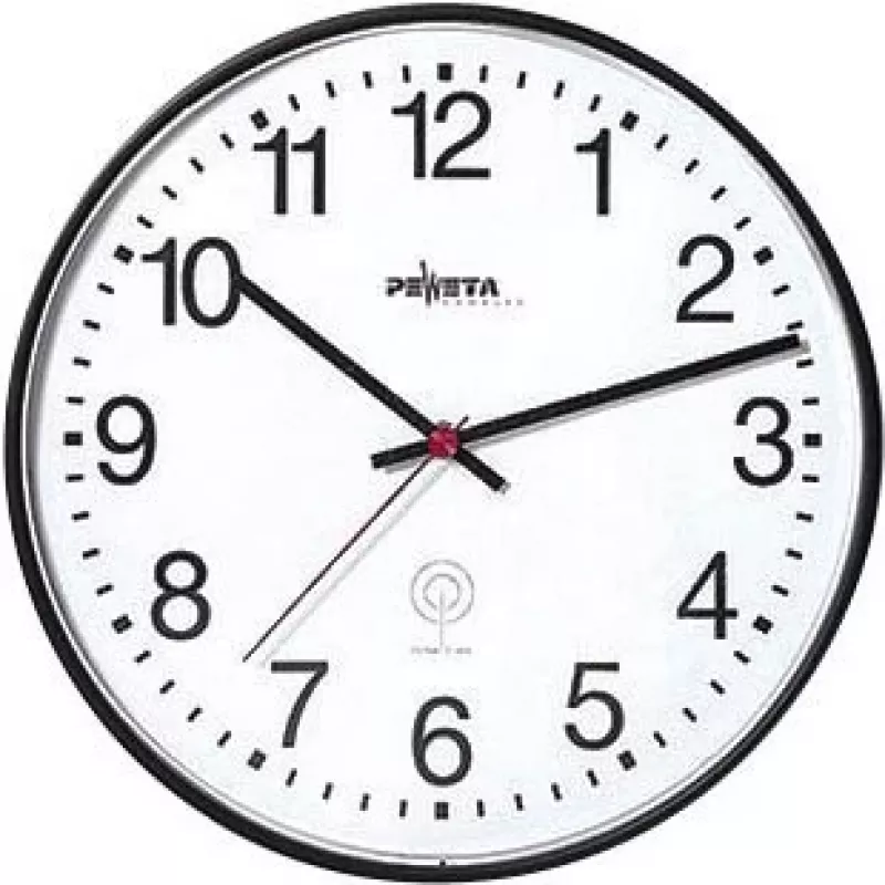 PEWETA orologio da parete radiocontrollato 30cm nero plastica movimento silenzioso 51.130.312