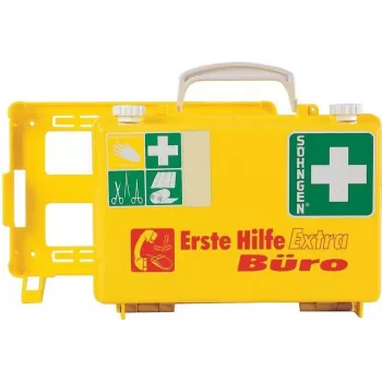 SÖHNGEN Extra Office cassetta di pronto soccorso DIN 13157, case in ABS arancione, montabile a parete, per fino a 20 persone O320126