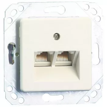 Metz Connect UPk unità di connessione universale da incasso, design UAE, 2xRJ45, morsetto mini (130064111-I)