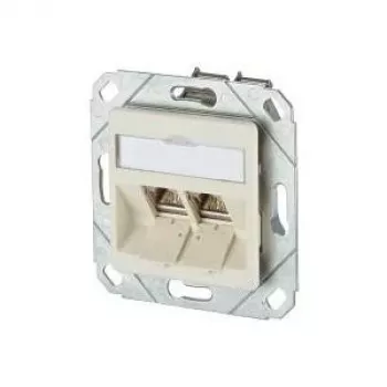 METZ CONNECT BTR E-DAT modul 8/8(8) UPk presa dati da incasso, 2x RJ-45, CAT 6e, schermata, bianco perla RAL 1013 1309121101-E