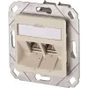 METZ CONNECT BTR E-DAT modul 8/8(8) UPk presa dati da incasso, 2x RJ-45, CAT 6e, schermata, bianco perla RAL 1013 1309121101-E