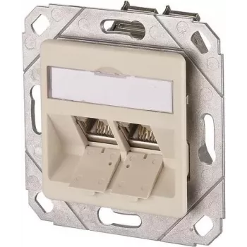 METZ CONNECT BTR E-DAT modul 8/8(8) UPk presa dati da incasso, 2x RJ-45, CAT 6e, schermata, bianco perla RAL 1013 1309121101-E