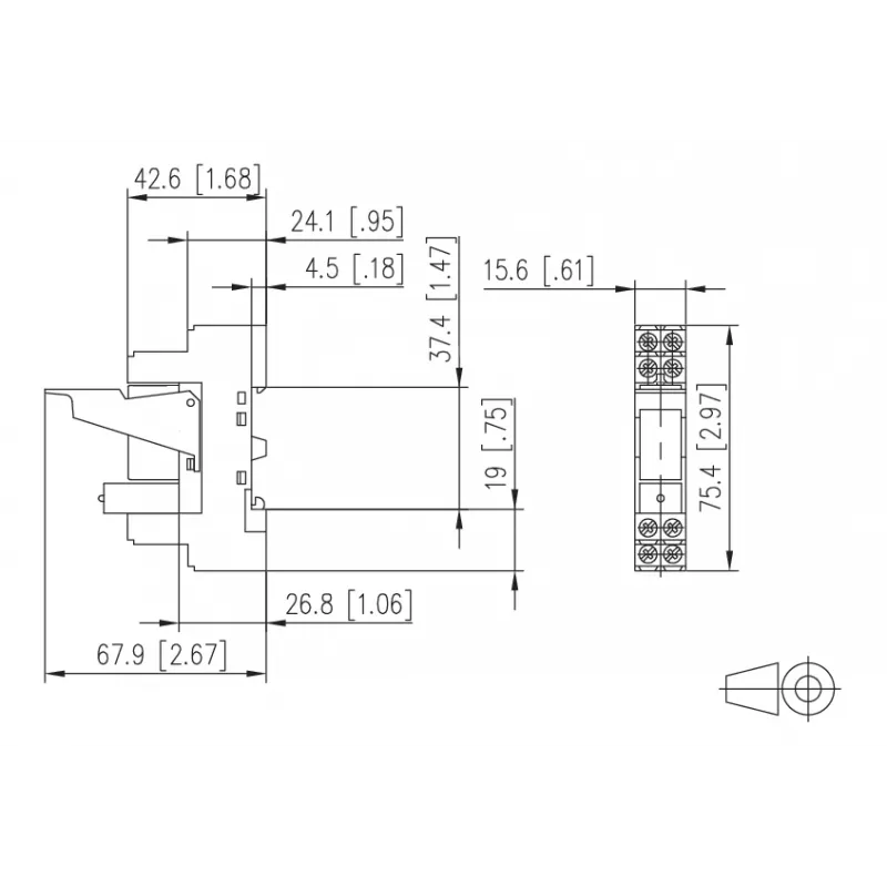 METZ CONNECT RM 21/21 modulo relè di interfaccia 230VAC con LED, 2 contatti in scambio, guida DIN 11050705