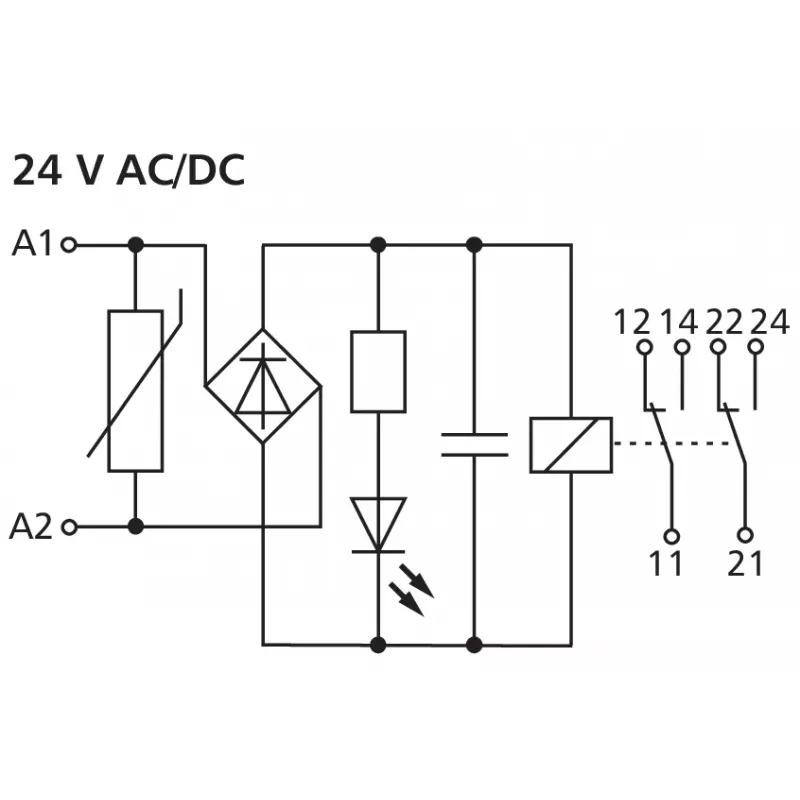 METZ CONNECT 11061913 modulo relè di interfaccia, bobina 24 V AC, 1 in scambio, 6 A, bianco