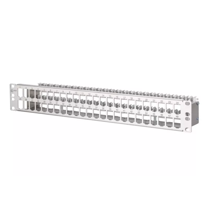 METZ CONNECT 130924-00-E MPP48 Patch panel a 48 porte, acciaio inox, 1,5U, non assemblato