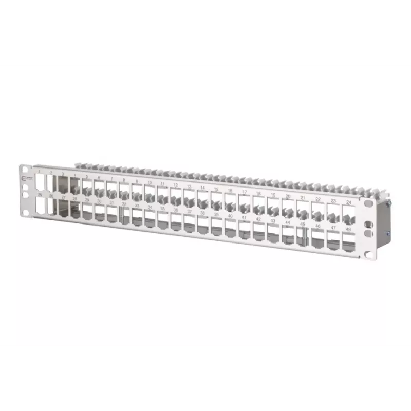 METZ CONNECT 130924-00-E MPP48 Patch panel a 48 porte, acciaio inox, 1,5U, non assemblato