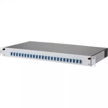 METZ CONNECT 1502697424-E patch panel Cat.6A schermato 24 porte 1U, IDC senza attrezzi, grigio chiaro
