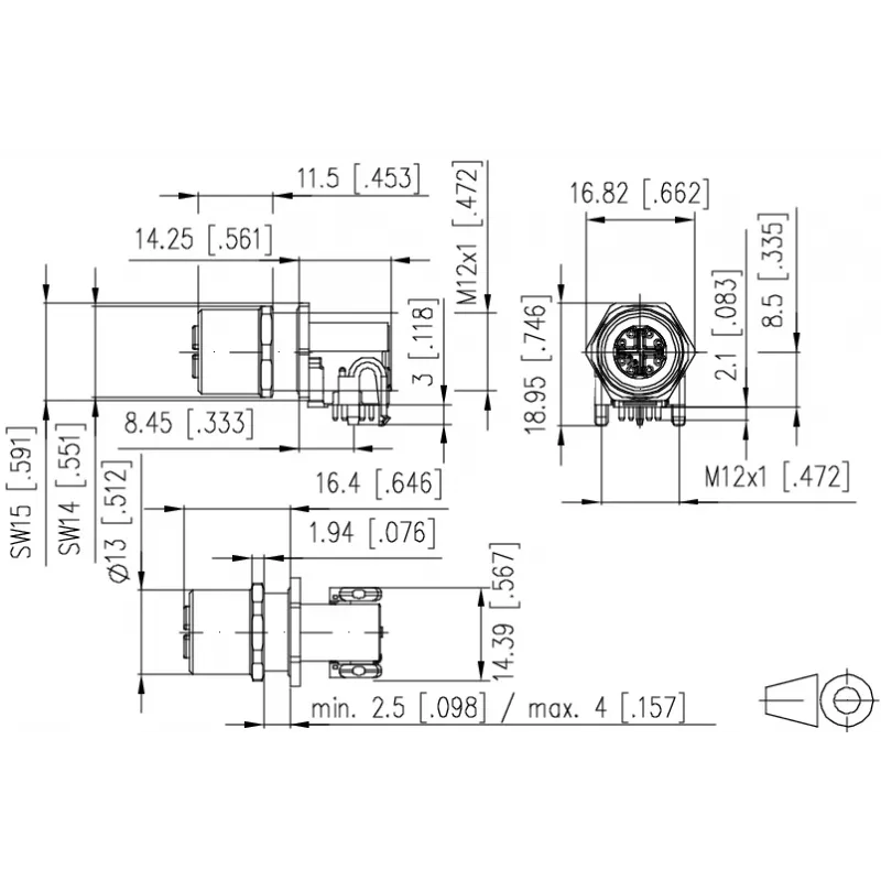 METZ MMT471A315-0004 connettore femmina PCB, 8 poli, passo 2,54 mm, THT, dritto