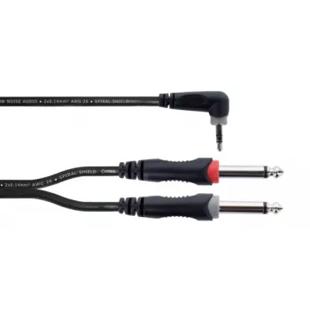 Cordial 14869 cavo adattatore audio a Y jack stereo 3,5mm su 2x jack mono 6,3mm 5m nero