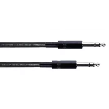 Cordial 14816 cavo audio jack stereo 6,3mm TRS su 6,3mm TRS, 1,5m, nero, twisted pair, PVC