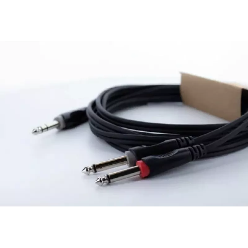 Cordial 14876 cavo adattatore audio a Y jack stereo 6,3 mm su 2x jack mono 6,3 mm 1 m nero